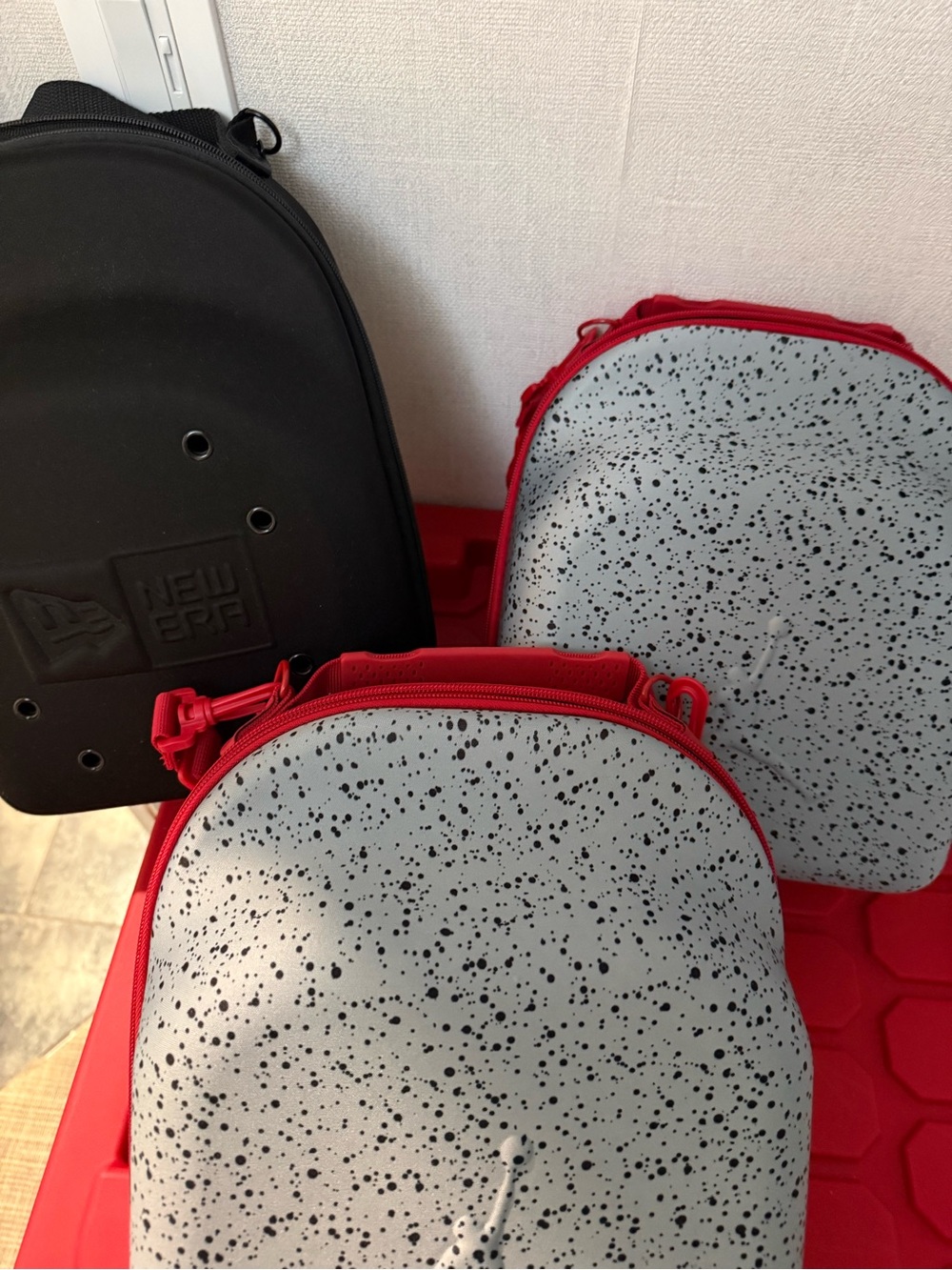New Era Black Cover with Speckled Gray and Red Crossbody Bags